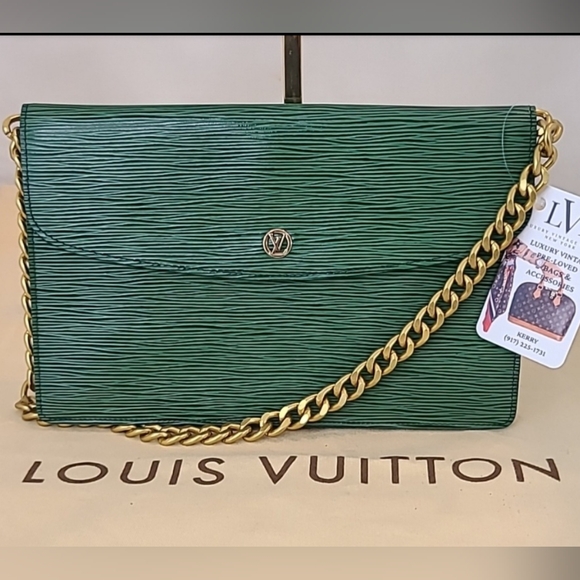 LOUIS VUITTON VINTAGE 1988 EPI LEATHER MONTAIGNE 27 SHOULDER/CLUTCH BAG - Picture 3 of 17